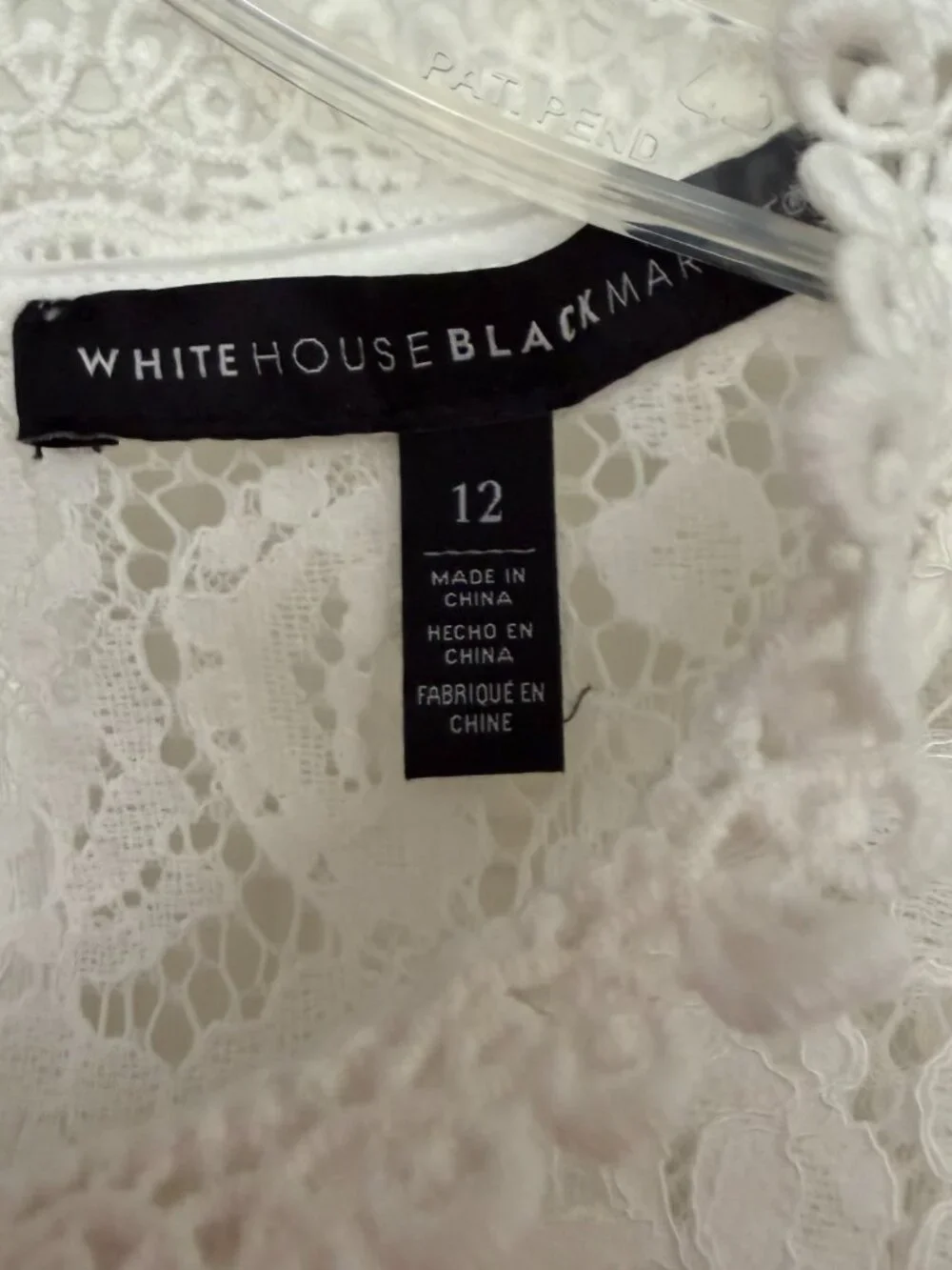 White House Black Market Lace Blouse sz 12 Mock Neck Ruffle Feminine Top - Picture 9 of 10